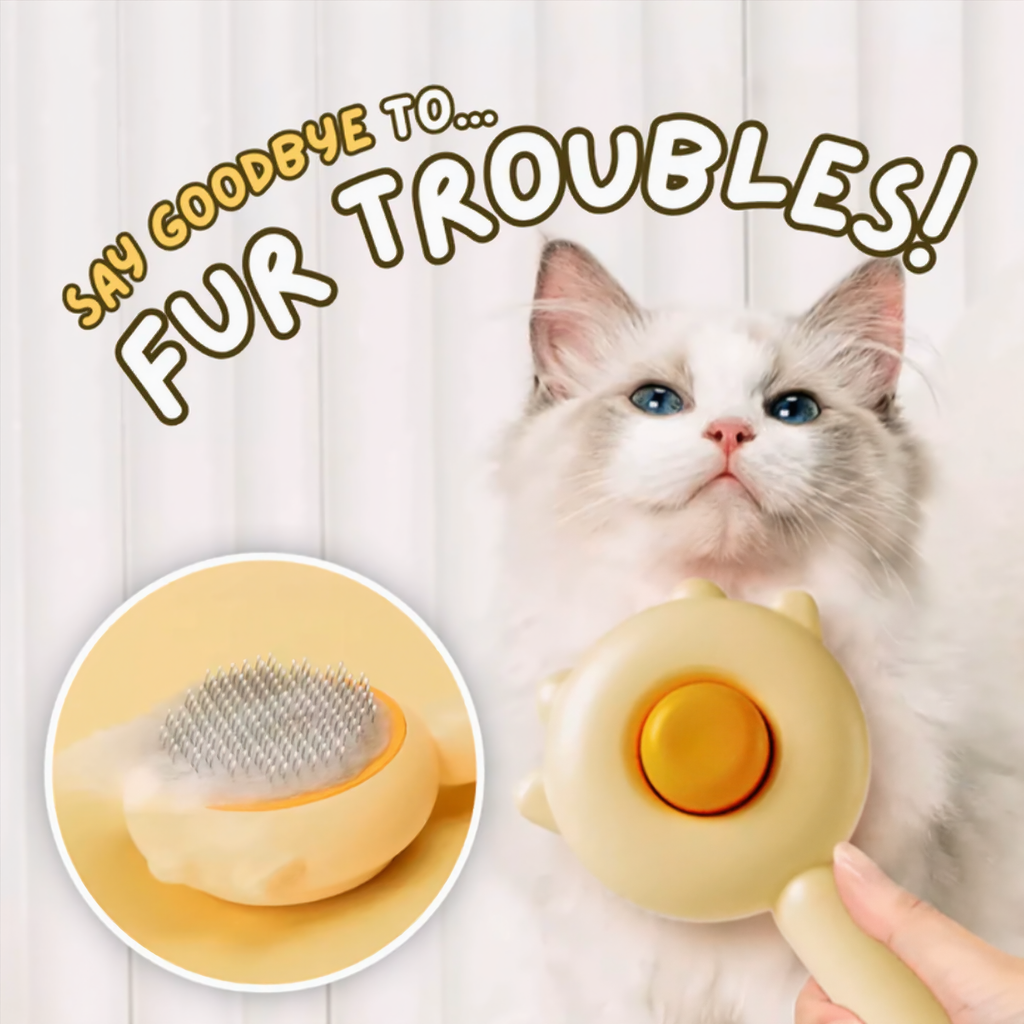 Self-Cleaning Pet Grooming Brush – Removes Hair in One Click